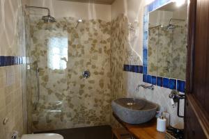 VignaleLocanda degli Ultimi的一间带水槽和淋浴的浴室