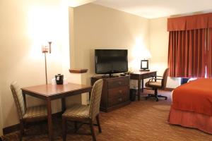 帕迪尤卡帕迪尤卡奥本套房酒店 的酒店客房配有一张床和一张书桌及一台电视