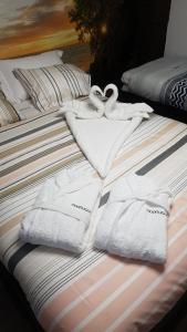 维迪盖拉Moonlight的床上有两条白色毛巾