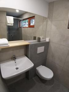 伊德里亚Estate Marjetin dom的浴室配有白色水槽和卫生间。