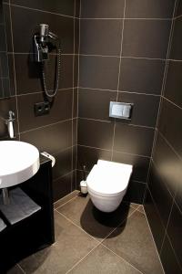 卢森堡歌睿酒店的一间带卫生间和水槽的浴室