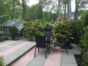 德拉姆纳德罗希特Bunillidh的花园内带椅子和鲜花的庭院