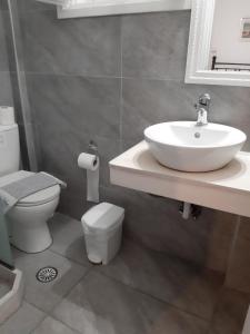 阿基欧斯尼古拉斯珀格拉酒店的一间带水槽和卫生间的浴室