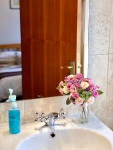 多尼戈尔大西洋旅馆的浴室水槽上的一个花瓶