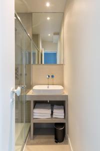 巴黎德鲁奥豪华公寓的一间带水槽和淋浴的浴室