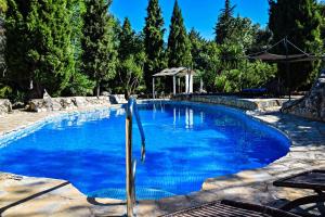埃尔加斯托尔阿尔加罗巴勒斯乡村旅馆的庭院里的一个蓝色的大游泳池