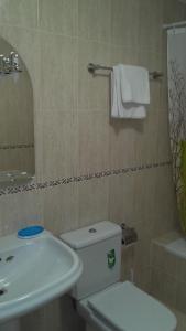 阿瓜杜尔塞Apartamento 3 Hab. en el Parador的浴室配有白色卫生间和盥洗盆。