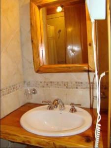 圣卡洛斯-德巴里洛切恩尔科拉宗德尔博斯克山林小屋的一间带水槽和镜子的浴室
