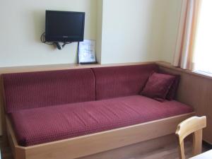 弗拉绍哈茨乐奔公寓的带电视的客房内的红色沙发