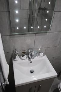 哈利法克斯Halifax House, Studio Apartment 214的浴室设有白色水槽和镜子