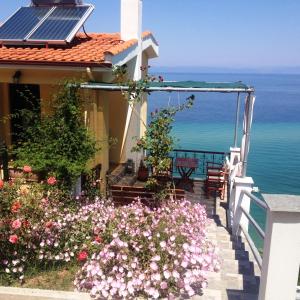 斯卡拉马里昂Aegean Colors的带阳台的海景度假屋