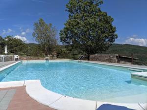 Pianelleto农场山度假屋的蓝色海水大型游泳池