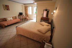 加藤-达拉特索马卢公寓式酒店的一间卧室设有一张床和一间客厅。