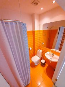 科克尼斯Mazā Kāpa的一间带卫生间和水槽的浴室