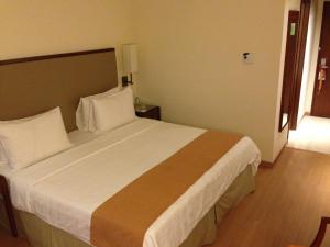阿格拉提瑞迪特酒店的一间位于酒店客房内的带大床的卧室
