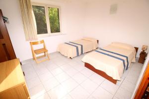 多尔加利Villa Badde rosa的一间设有两张床和椅子的房间