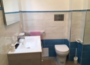 兰佩杜萨Camere a Sud - Lampedusa的浴室配有白色水槽和卫生间。