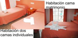 萨各夫雷纳玛丽特尔酒店的两张带两张床的酒店客房的照片