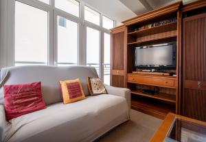 加的斯Apartamento Paseo Maritimo 27的带沙发和电视的客厅