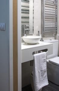 洛格罗尼奥金月桂膳食公寓的浴室配有白色水槽和卫生间。