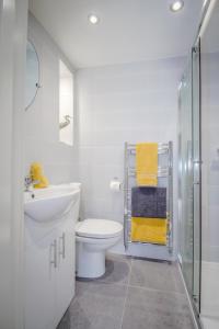 卡瑞克福格斯Altahammond House的白色的浴室设有卫生间和水槽。