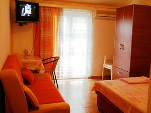 伊加洛Apartments Sun Igalo Montenegro的带沙发和电视的客厅
