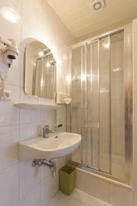 因斯布鲁克陶特曼酒店的一间带水槽和淋浴的浴室