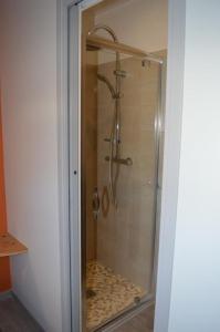 La Croix-en-TouraineLe MAGNOLIA的带淋浴的浴室,带玻璃门