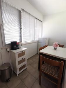 鲁巴达Apartments Ante的厨房配有书桌和桌椅