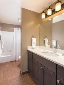 麦考尔WorldMark McCall的浴室配有盥洗盆、卫生间和浴缸。