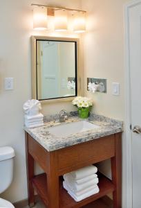 圣地亚哥老城旅馆的一间带水槽和镜子的浴室