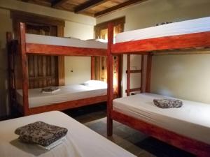 圣卡塔利娜岛Bodhi Santa Catalina的房屋内带三张双层床的房间