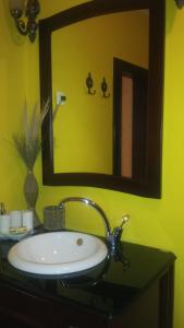 科托尔Sole Apartments的浴室设有水槽、镜子和水槽