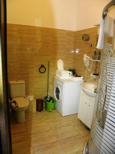 克卢日-纳波卡Modern Central-Near Unirii Square的一间带洗衣机和水槽的浴室
