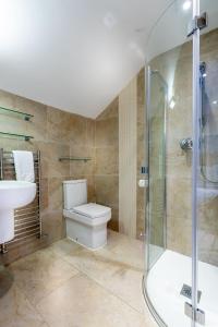 马拉扎恩马拉宰恩酒店的浴室配有卫生间、盥洗盆和淋浴。