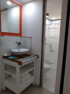 拉里奥哈HUELLAS LOFTER的一间带水槽和淋浴的浴室