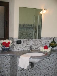 奥瓦达La Miseria的一间带水槽和镜子的浴室