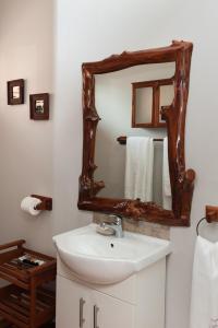 普利登堡湾Knysna Elephant Park Lodge的一间带水槽和镜子的浴室
