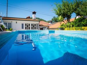卡贝塞拉什德巴什图MyStay - Casa com Piscina em Cabeceiras de Basto的在房子前的游泳池里游泳鸭子