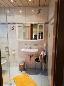 因斯布鲁克Haus Georg的一间带水槽和镜子的浴室