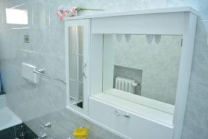 阿尔塔穆拉"Leonessa di Puglia"的白色的浴室设有镜子和水槽
