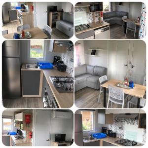 Mobil-home Contis plage - Landes的厨房或小厨房