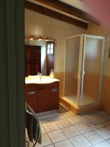 卡夫尔高原L'ESTAGNON的带淋浴和盥洗盆的浴室