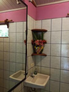 坦波非德利托牧场&山林小屋的一间带水槽和镜子的浴室