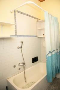 亚历山德里亚Casa Abba的带浴缸和淋浴帘的浴室