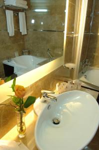 朱尼耶丽晶宫殿酒店的浴室设有水槽和花瓶