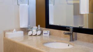 瓜伊马斯瓜伊马斯智选假日酒店的浴室的柜台设有水槽和镜子