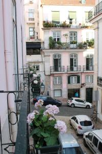 里斯本里斯本落英旅舍的一座建筑的顶端,阳台种有鲜花