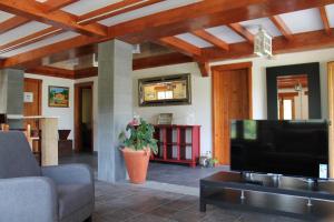 圣布里希达La cara Luna的带沙发和平面电视的客厅