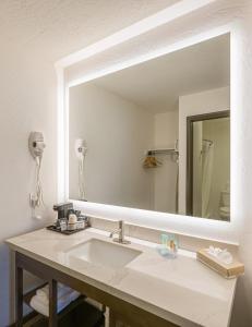 卡顿伍德Lux Verde Hotel的一间带水槽和大镜子的浴室
